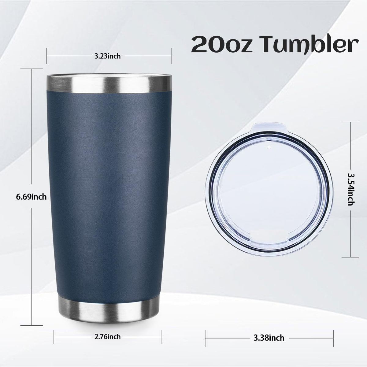 20oz Stainless Steel Travel Coffee Tumbler Navy Blue J19869