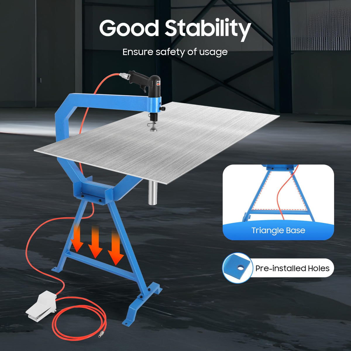 Pneumatic Planishing Hammer Sheet Metal Shaping Machine with Cast-Iron Stand O87810