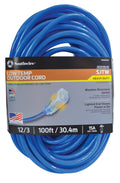 12/3 Heavy-Duty Extension Cord, 100Ft, SJTW, Blue P238160