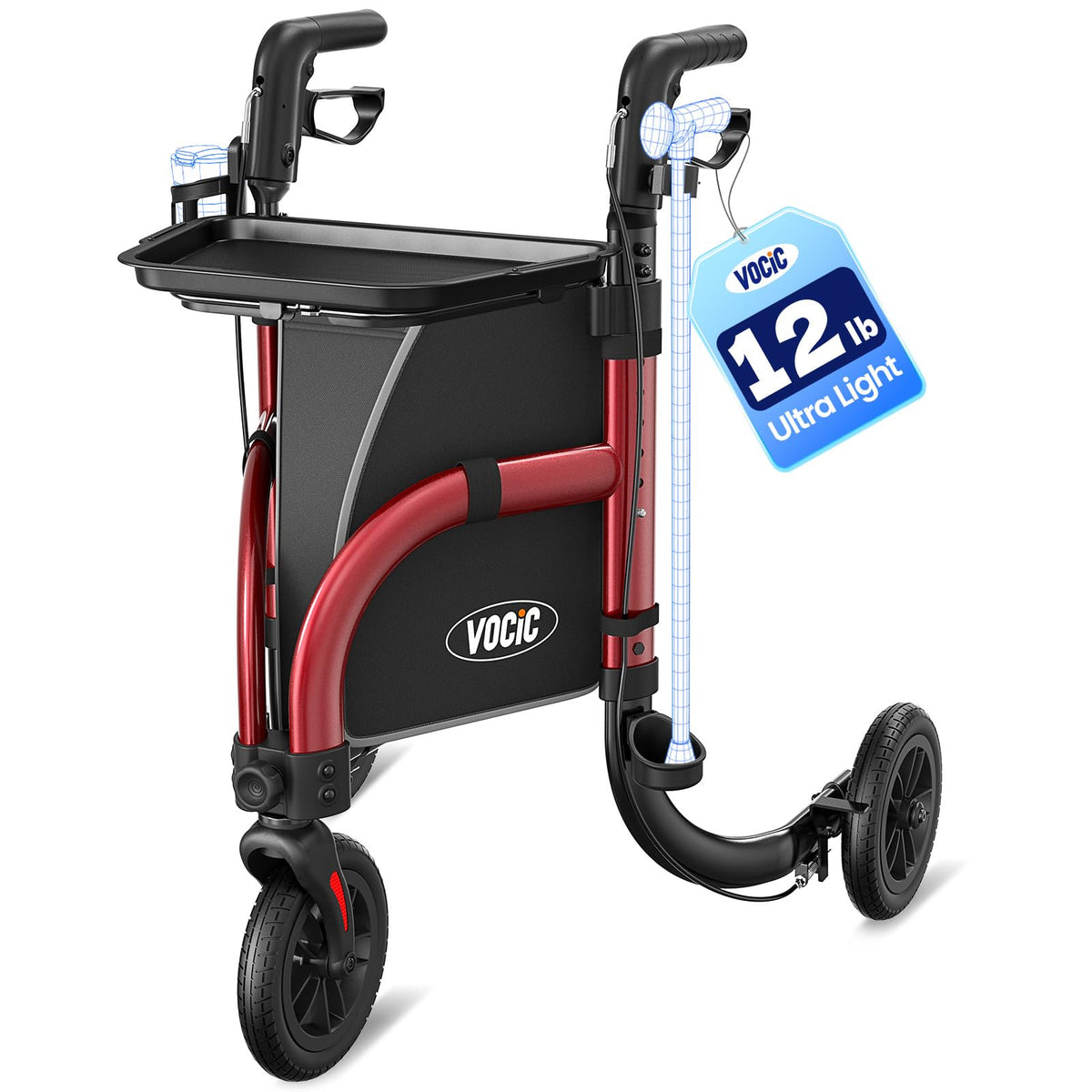 3 Wheel Walkers with Tray O7292