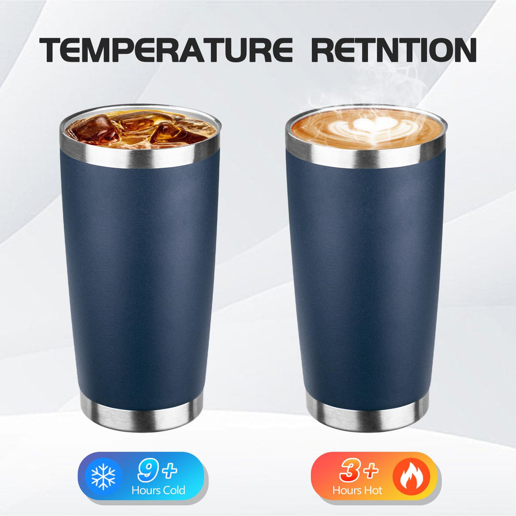 20oz Stainless Steel Travel Coffee Tumbler Navy Blue J19869