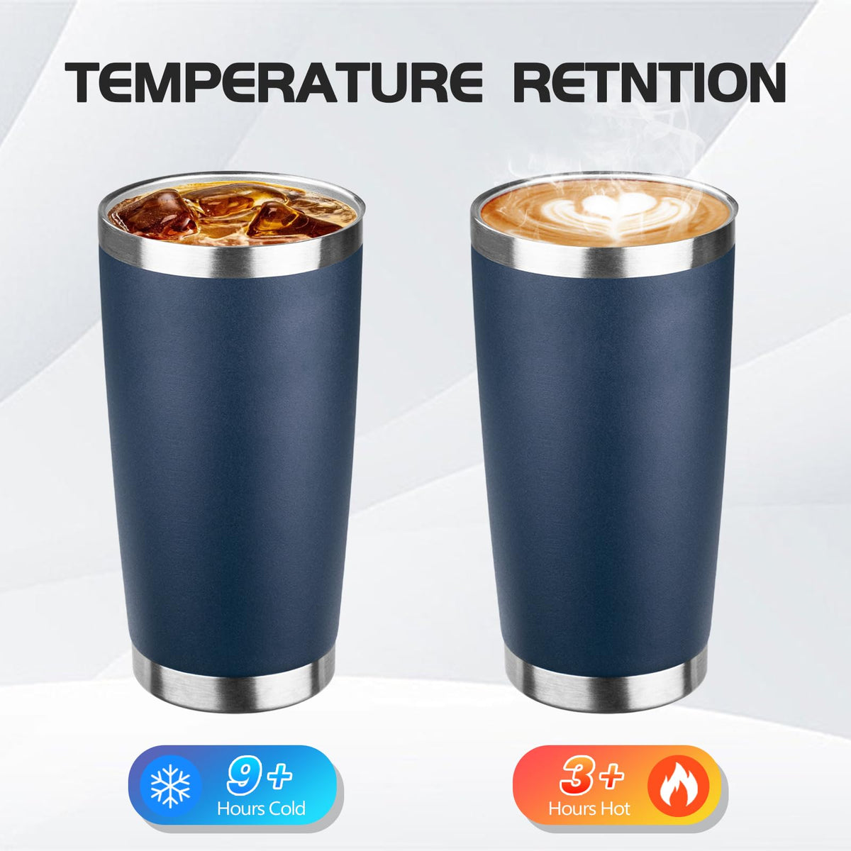 20oz Stainless Steel Travel Coffee Tumbler Navy Blue J19869