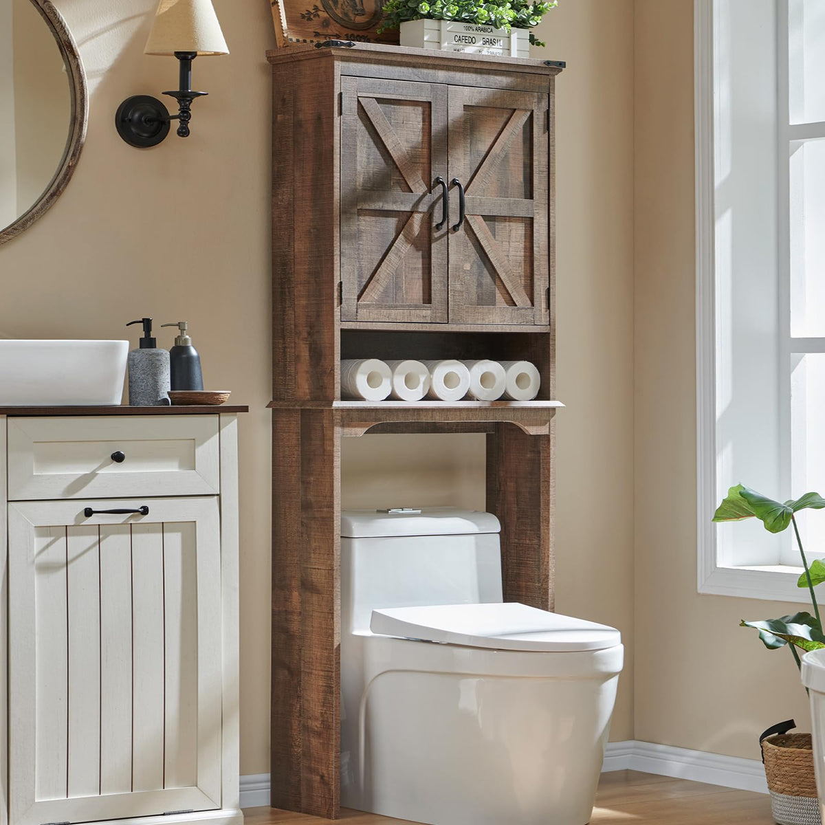 67" Over Toilet Storage Bathroom Cabinet Z2332