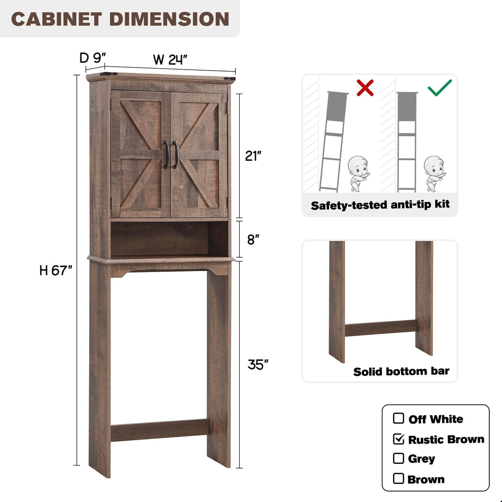 67" Over Toilet Storage Bathroom Cabinet Z2332
