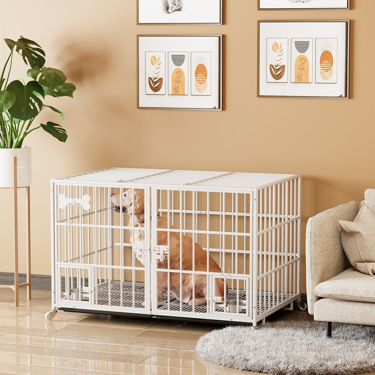 42" Heavy Duty Metal Dog Crate with Divider V974264