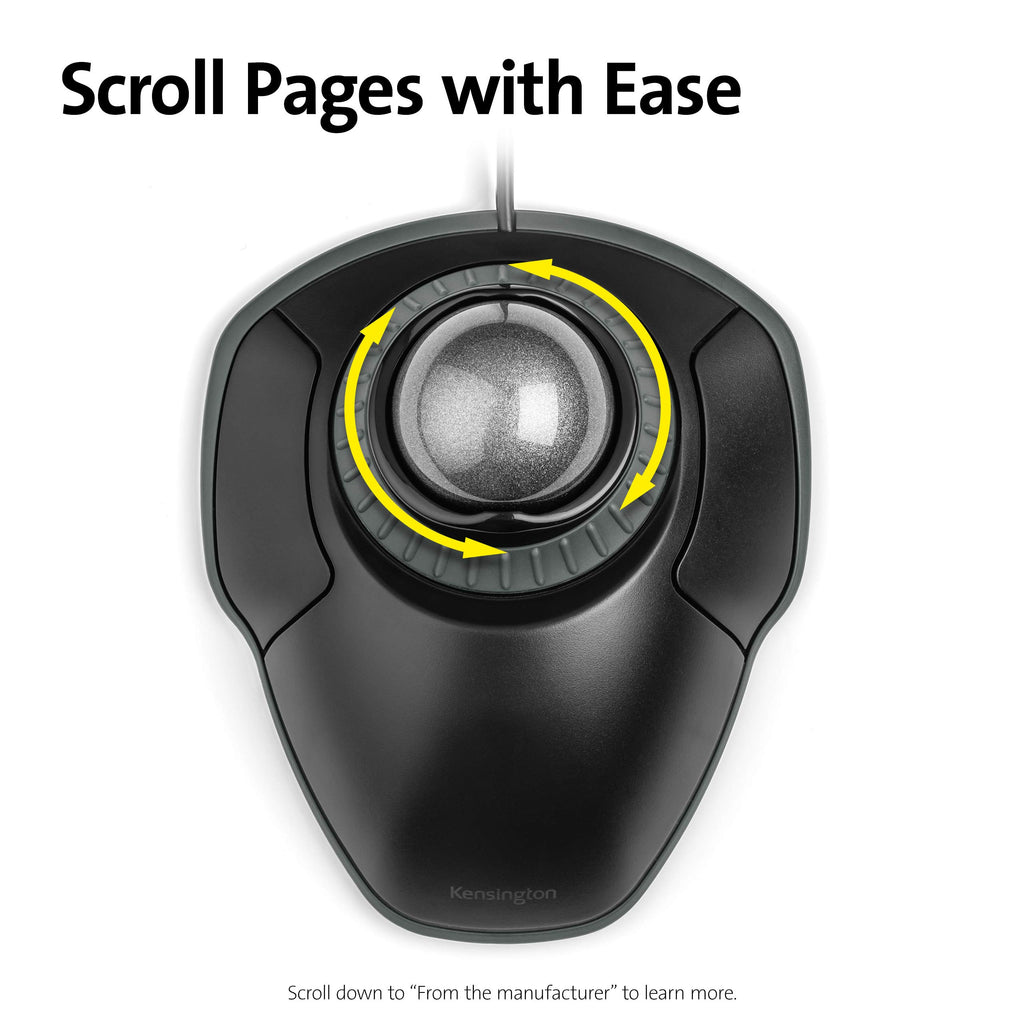 Black-Grey Trackball Mouse with Scroll Ring Z884