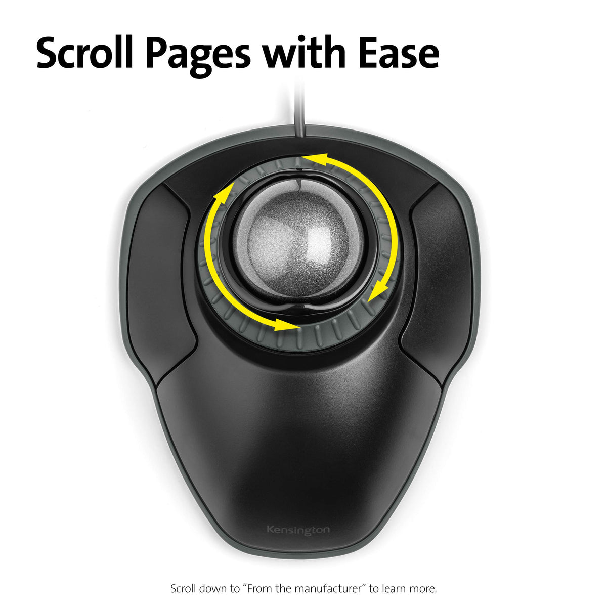 Black-Grey Trackball Mouse with Scroll Ring Z884