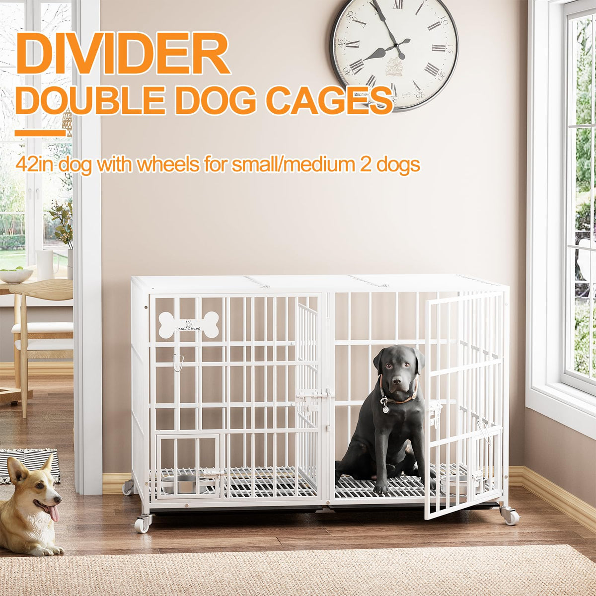 42" Heavy Duty Metal Dog Crate with Divider V974264