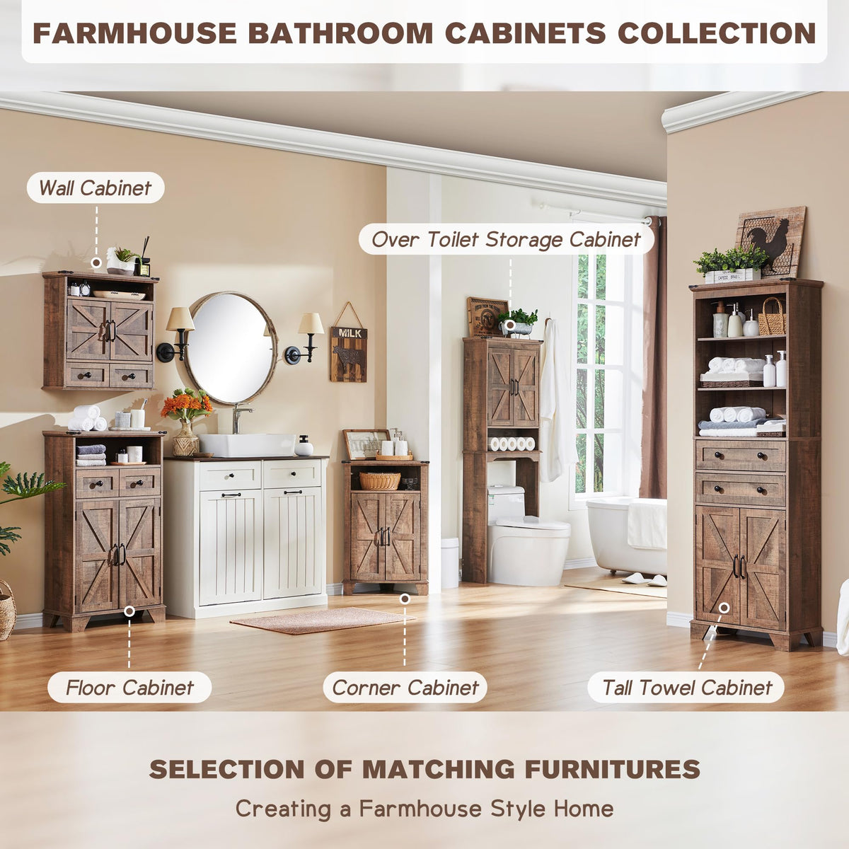 67" Over Toilet Storage Bathroom Cabinet Z2332