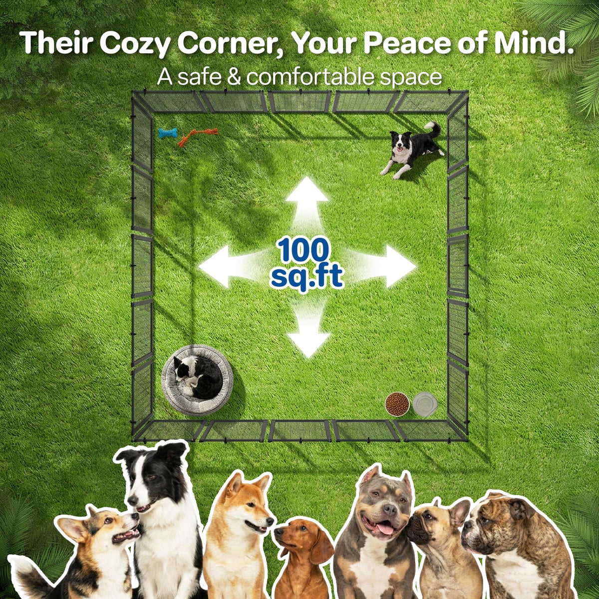 10x10 ft Heavy Duty Outdoor Dog Kennel P622354