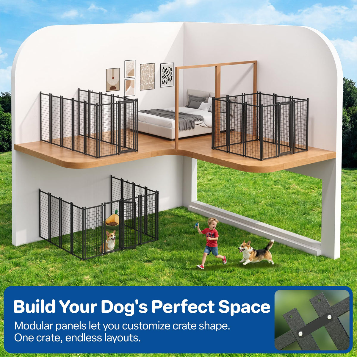 10x10 ft Heavy Duty Outdoor Dog Kennel P622354