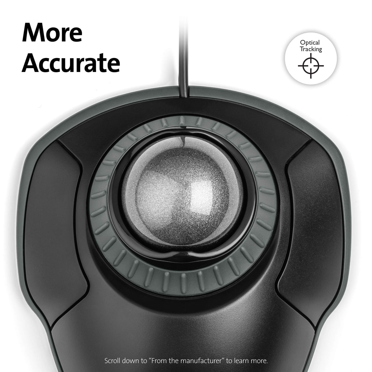 Black-Grey Trackball Mouse with Scroll Ring Z884